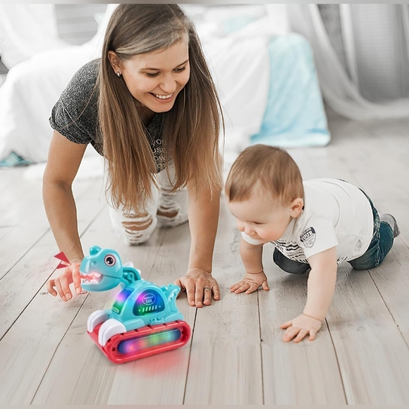 Baby Toys for 1 Year Old Boy Girl, Musical Dinosaur Car Crawling Developmental - Picture 1 of 6